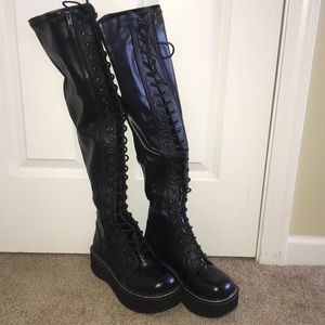 Demonia woman’s vegan leather boots